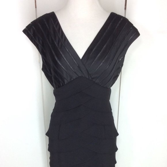 ADRIANNA PAPELL TIERED SHEATH COKTAIL DRESS - Picture 1 of 10